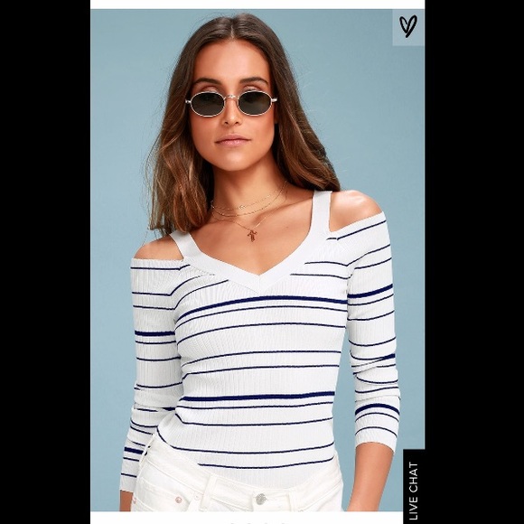 Apollo Jeans Tops - *NWOT* APOLLO STRIPED COLD SHOULDER SWEATER